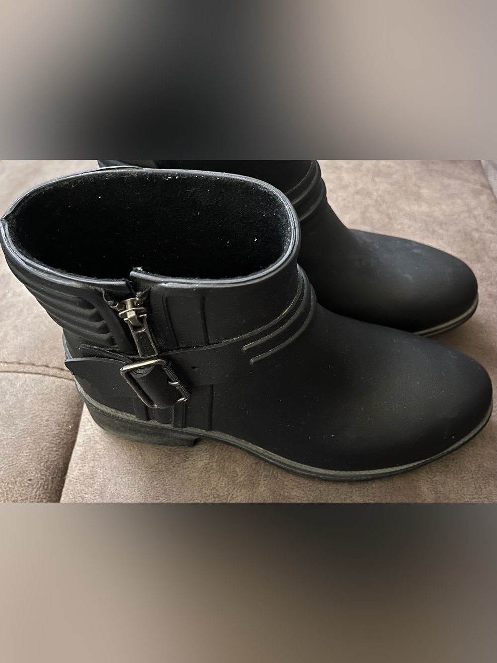 Sperry Top-Sider Women's Size 6 Aerial Beck Rain Moto Black Zip Up Boots